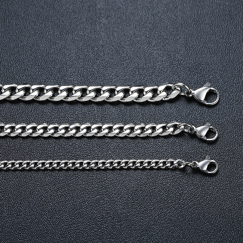 Six-Sided Grinding Chain Necklace Fashionable Chain Overlapping Chain