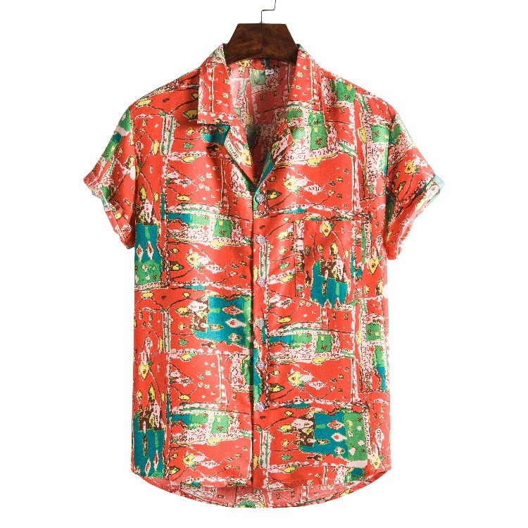 Summer Hawaiian Men High Quality Collar Beach Flower Casual Shirt