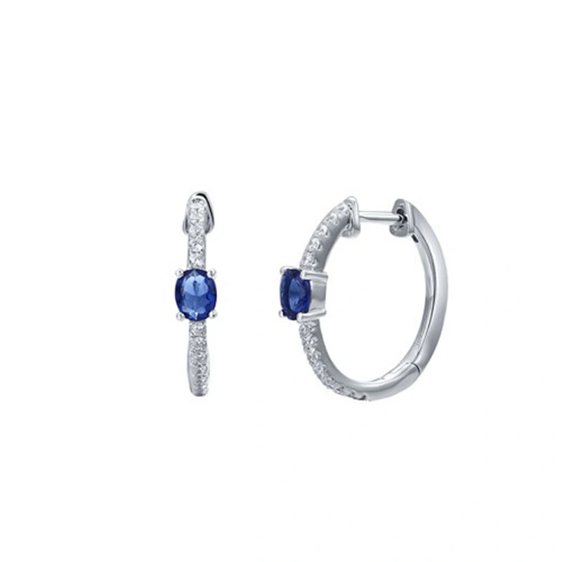 925 Silver and Brass Wholesale Elegant CZ Hoop Earrings for Girls