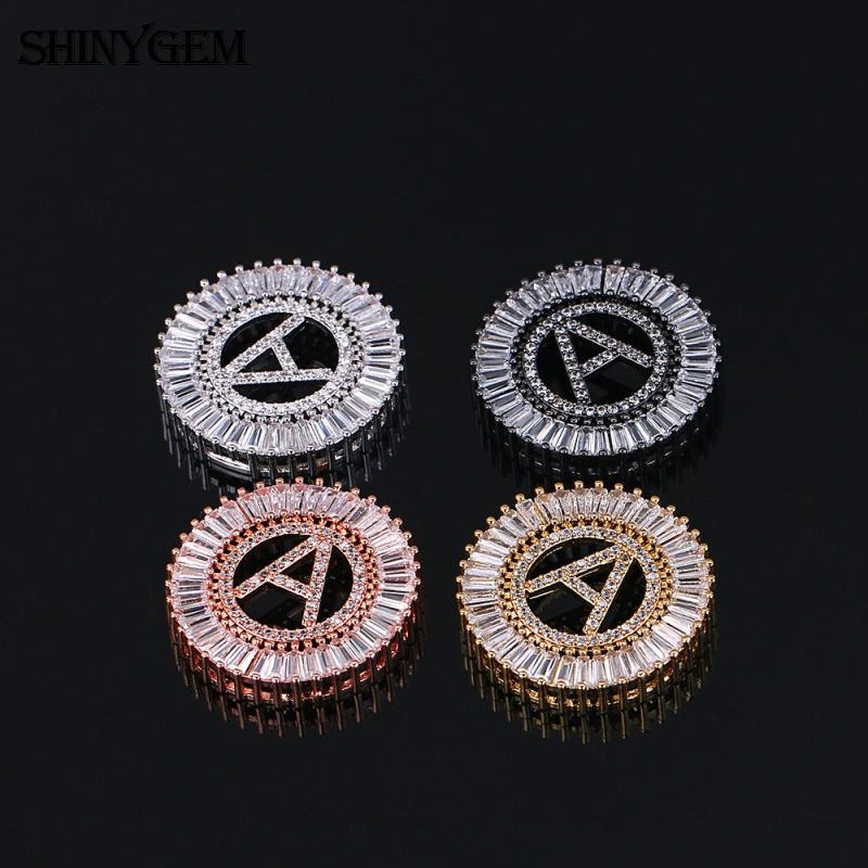 Wholesale Fashion 26 English Letters Pendant Pave Zircon Silver Initials Words Necklace Jewelry