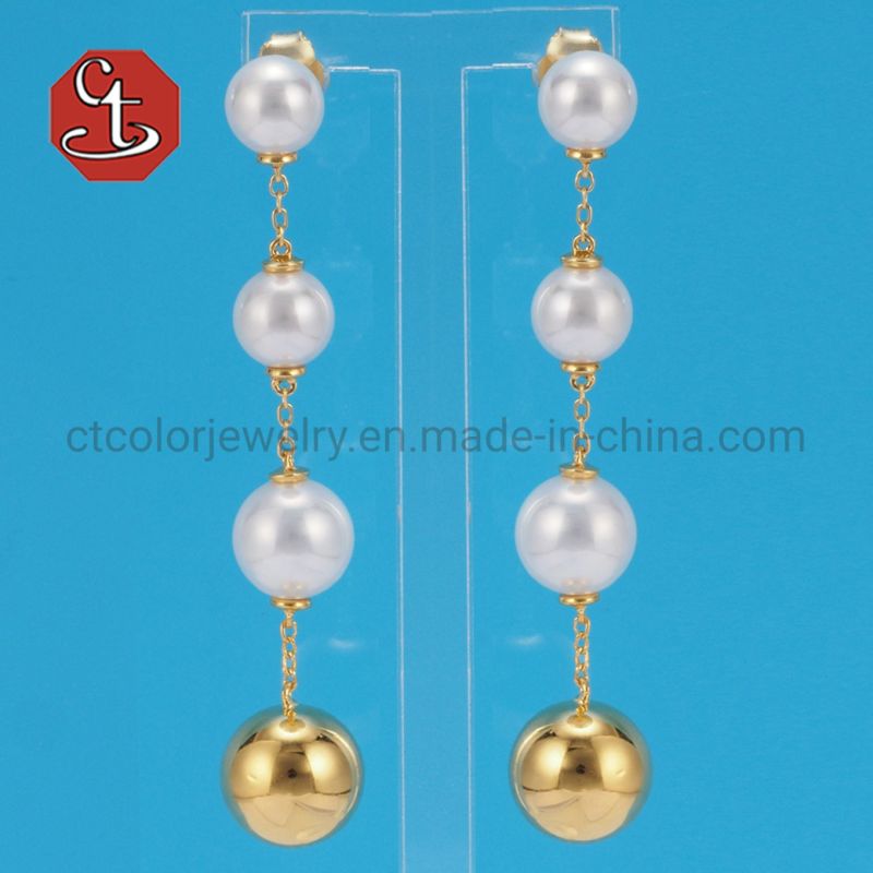 New Earrings Long Pearl Earrings Exaggerated Earrings Simple Earrings Female Temperament