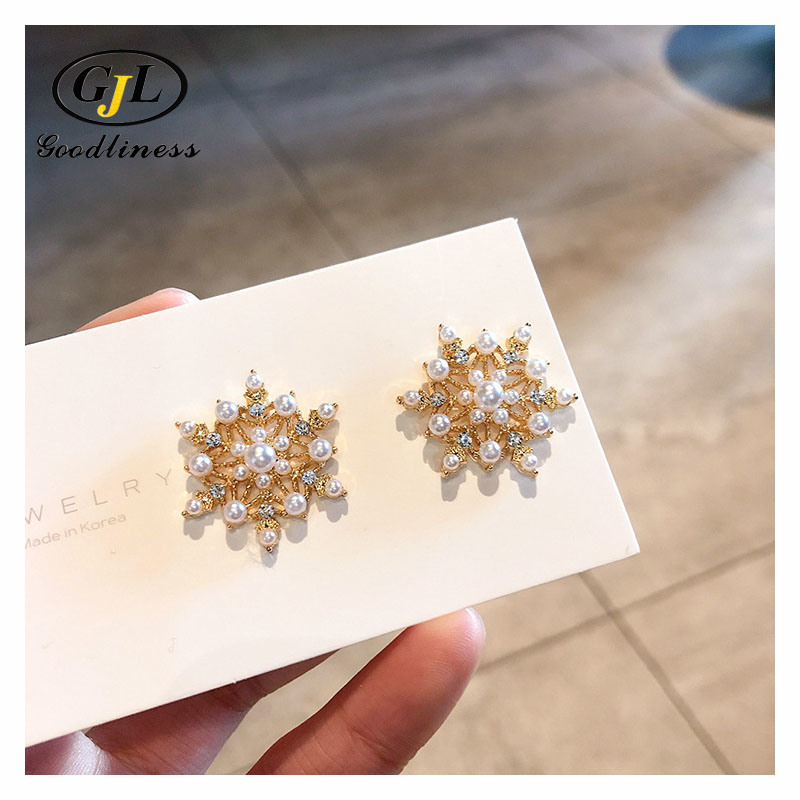 New Design Pearl Earring Star Earrings Stud Gold Plated Jewllery