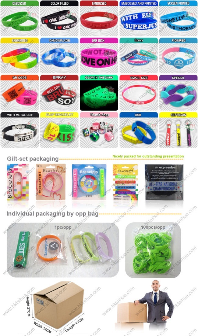 Customized Print Silicone Bracelet, Silicone Rubber Bracelet, Wrist Bracelet
