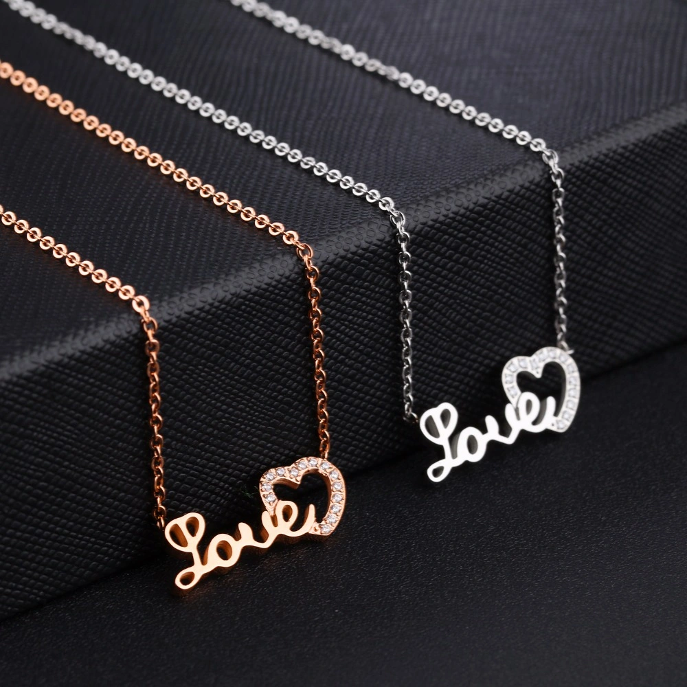 Women Jewelry Valentine's Day Best Gift I Love You Heart Shaped Pendants Love Letter Necklaces