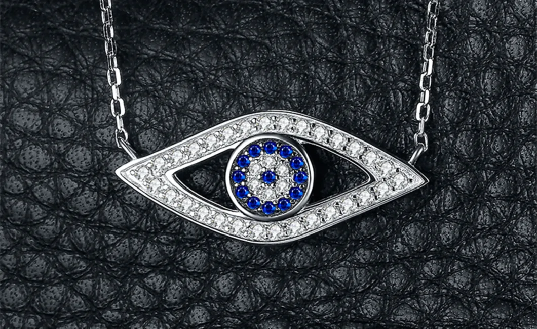 Silver Jewelry/Fashion Jewelry/ Cubic Zirconia Evil Eye Necklace/Pendant as Gift