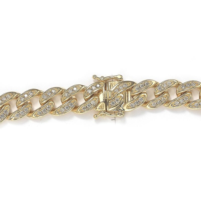 925 Silver/14K 18K Gold Miami Cuban Bracelet/Small Czs Men's Fashion Jewelry