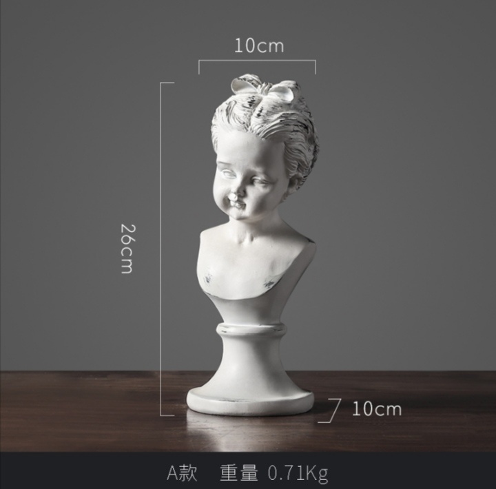 Polyresin Girl Sculpture Paper Weight Resin Girl Statue Craft for Home Decoration