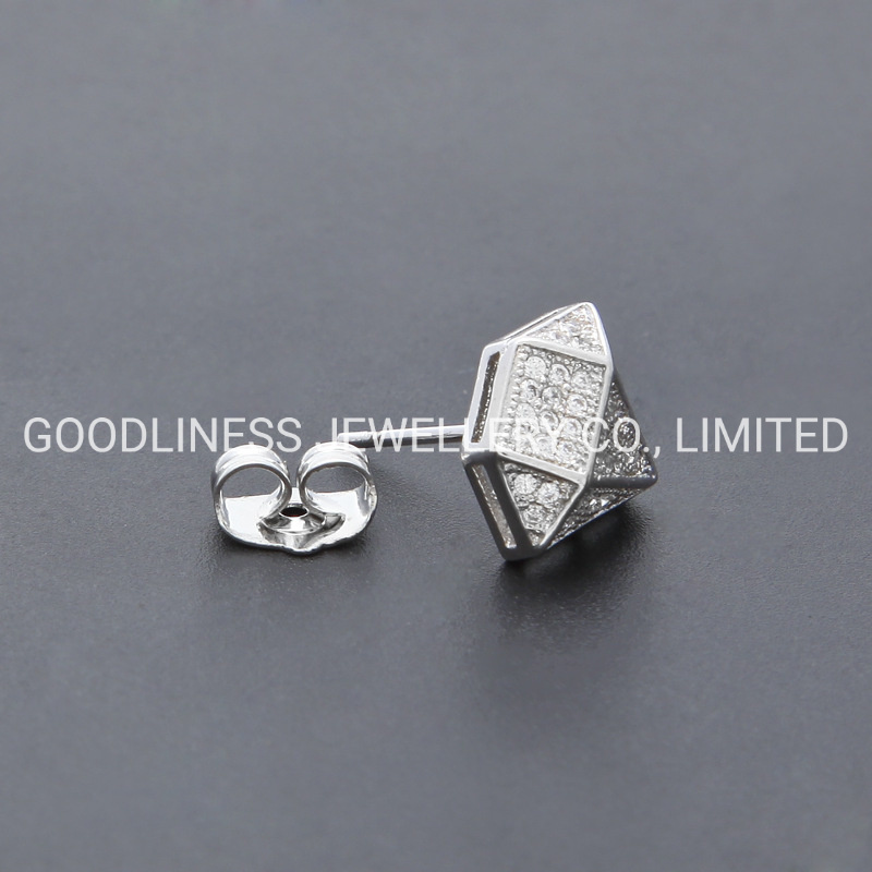 Iced out Luxury Diamond Stud Earrings Hip Hop Urban Jewelry (538412774919)