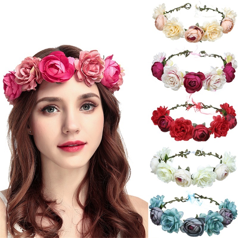 Women's Hair Accessories, Rosette, Wedding Garlands, Crowns, Rose Headbands, Artificial Garlands, Party, Gifts 001