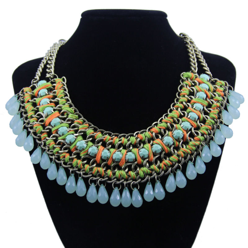 Retro Water Drop Acrylic Resin Jewelry Necklace Ladies