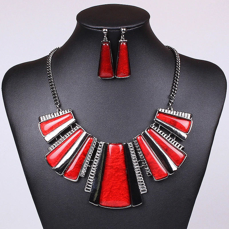 High Quality Acrylic Resin Ladies Jewelry Necklace Earring Set Custom