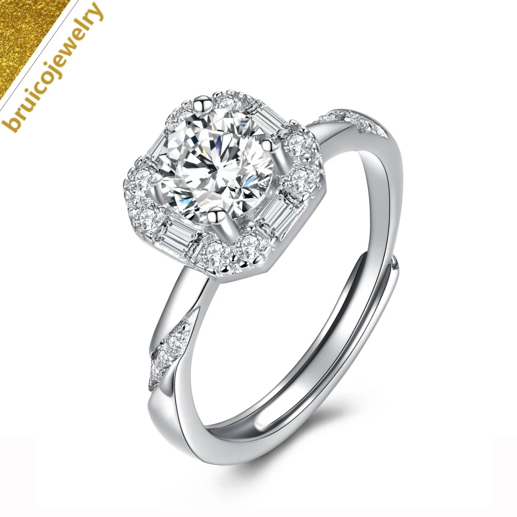 Custom Fashion Jewellery Deluxe 18K 14K 9K Gold Diamond Wedding Jewelry 925 Silver Ring