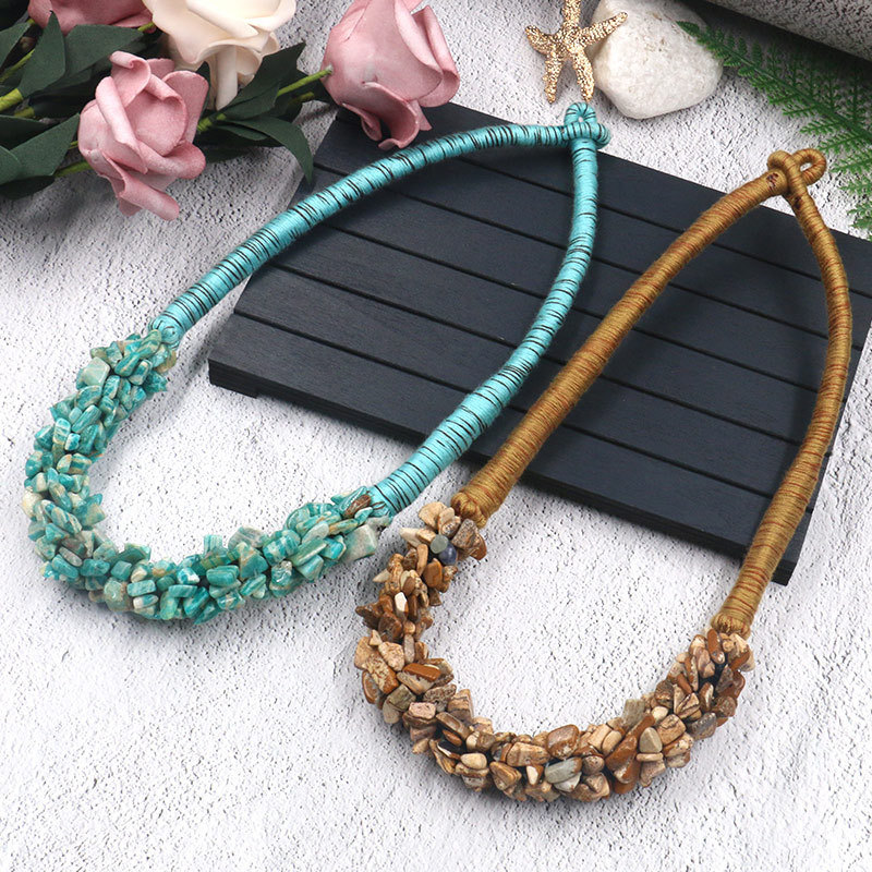 Natural Semi Precious Chips Stone Fashion Necklace Crystal Necklace Jewellery