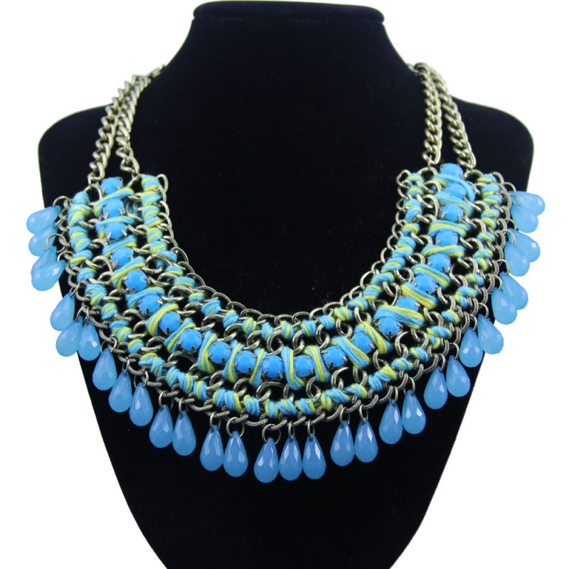 Retro Water Drop Acrylic Resin Jewelry Necklace Ladies