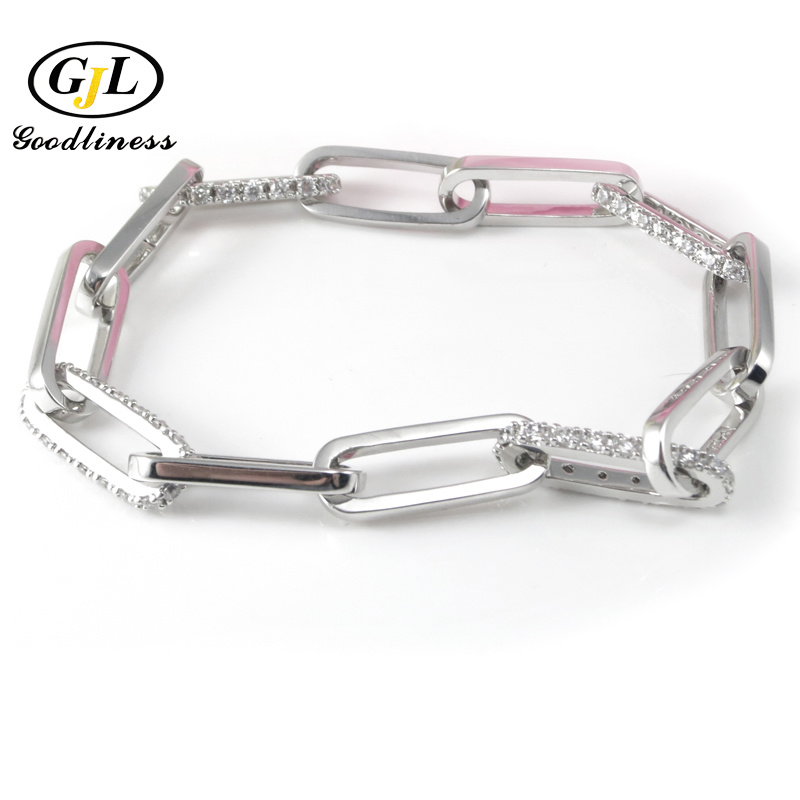 White Gold Link Curb Chain Sterling Silver Bracelet Necklace Jewelry