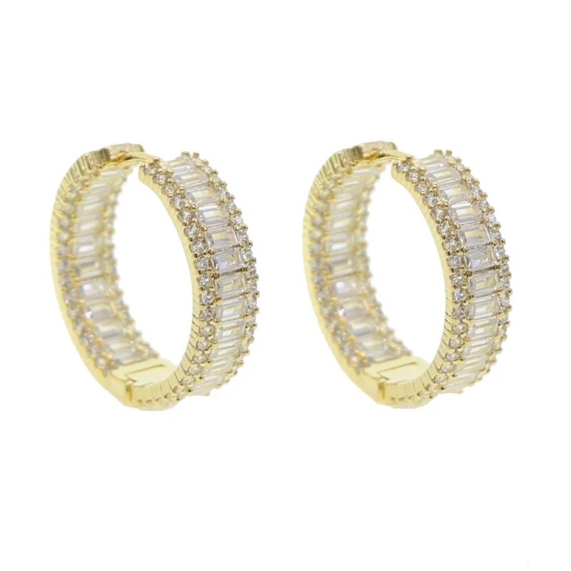 Fashion Brass Jewerlly Shinning Earrings Hoop B004