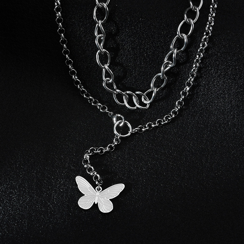 Fashion Trend Metal Butterfly Necklace Female Clavicle Chain