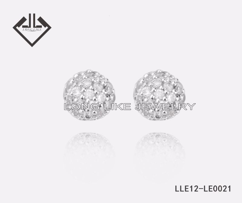 925 Silver Jewellery Fashion CZ Ball Earrings