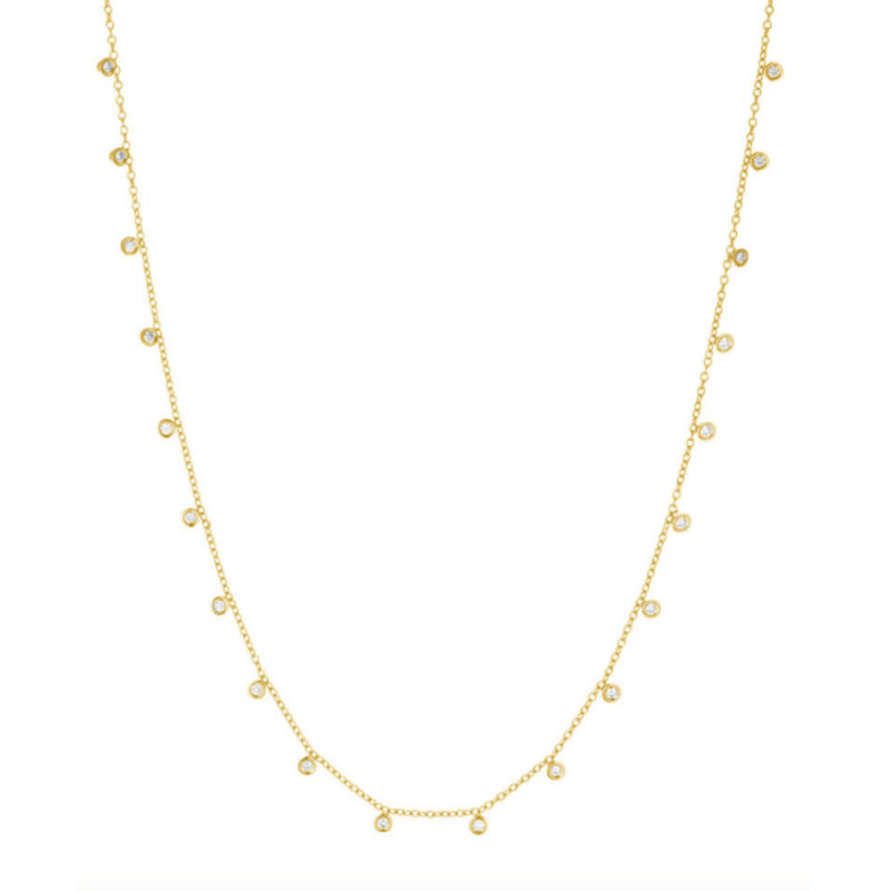 New 14K Gold Vermeil Fashion Necklace Classic 925 Sterling Silver Champagne Necklace