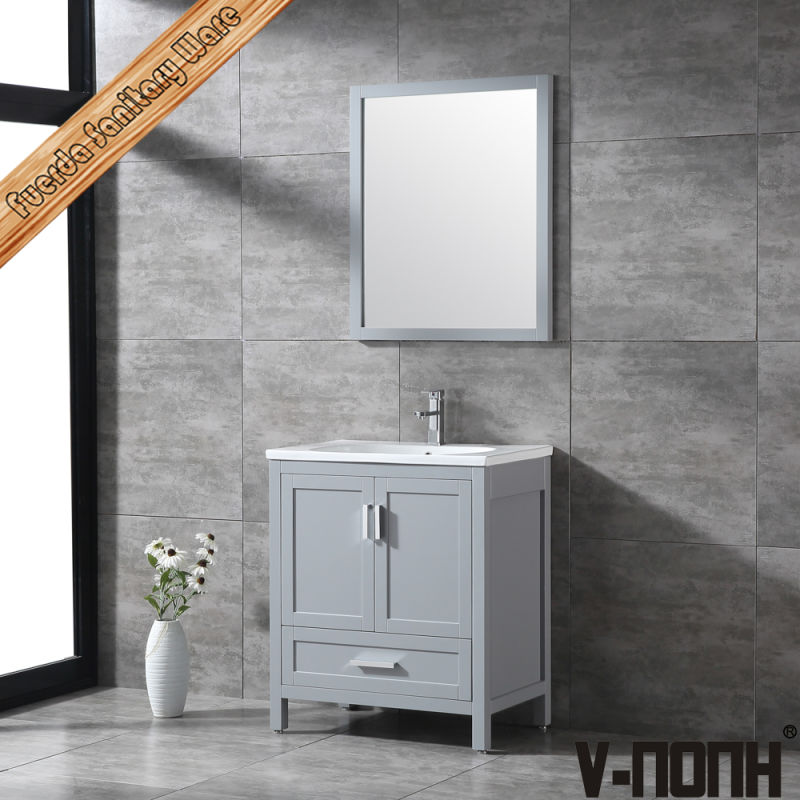 Beautiful Light Grey Solid Wood Bathroom Vanity