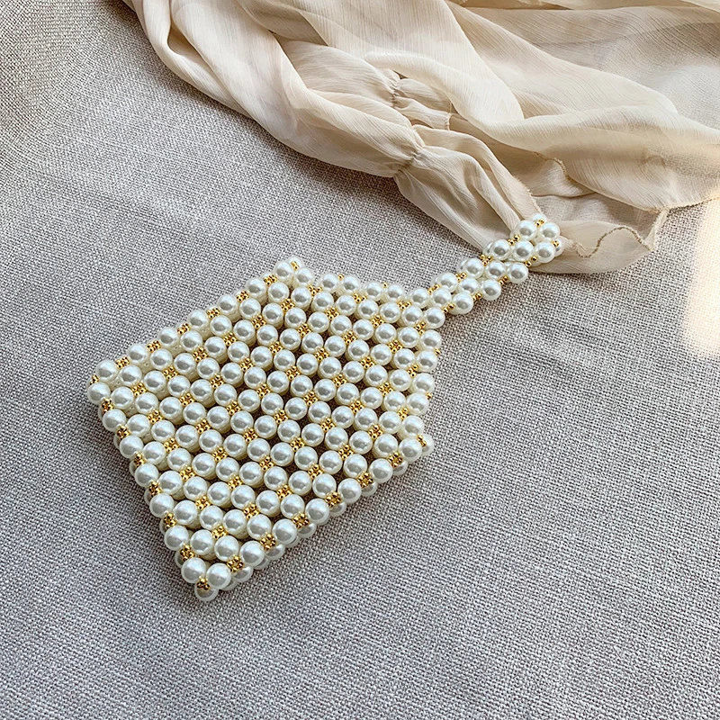 Peb04 Beaded Pearls Hand Bag 2020 Mini Pearl Clutch Purse for Women Girls