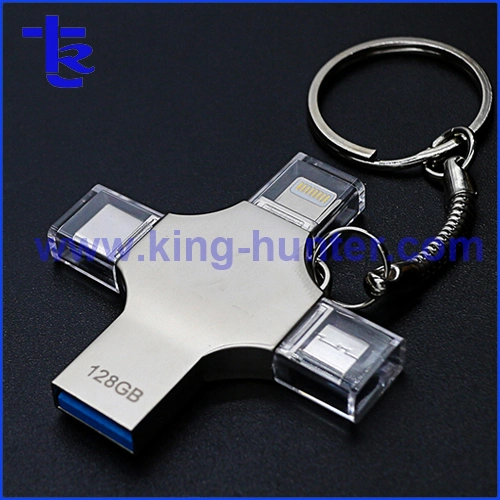 Cross OTG/Dual 4in1 USB Flash Drive for iPhone/MacBook/iPhone/Android Smartphone