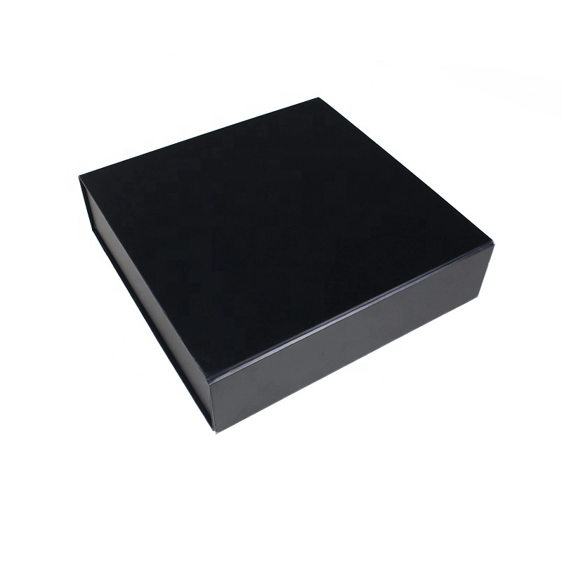 Luxury Custom Printed Folding Black Paper Clamshell Box for USB Flash Drive Gift Packaging