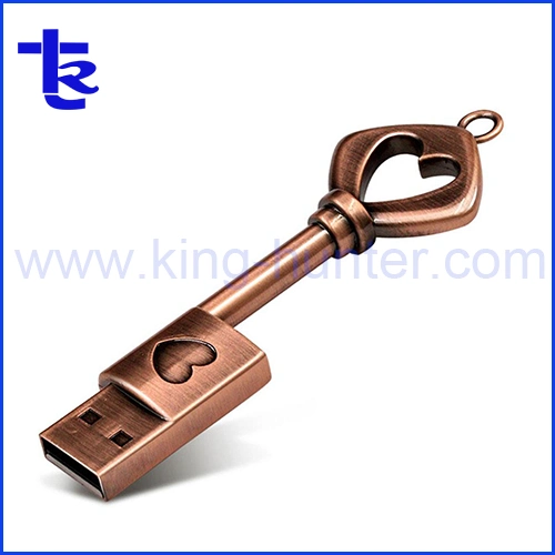 Gold USB Key Shape USB Flash Drive for Promotional Gifts