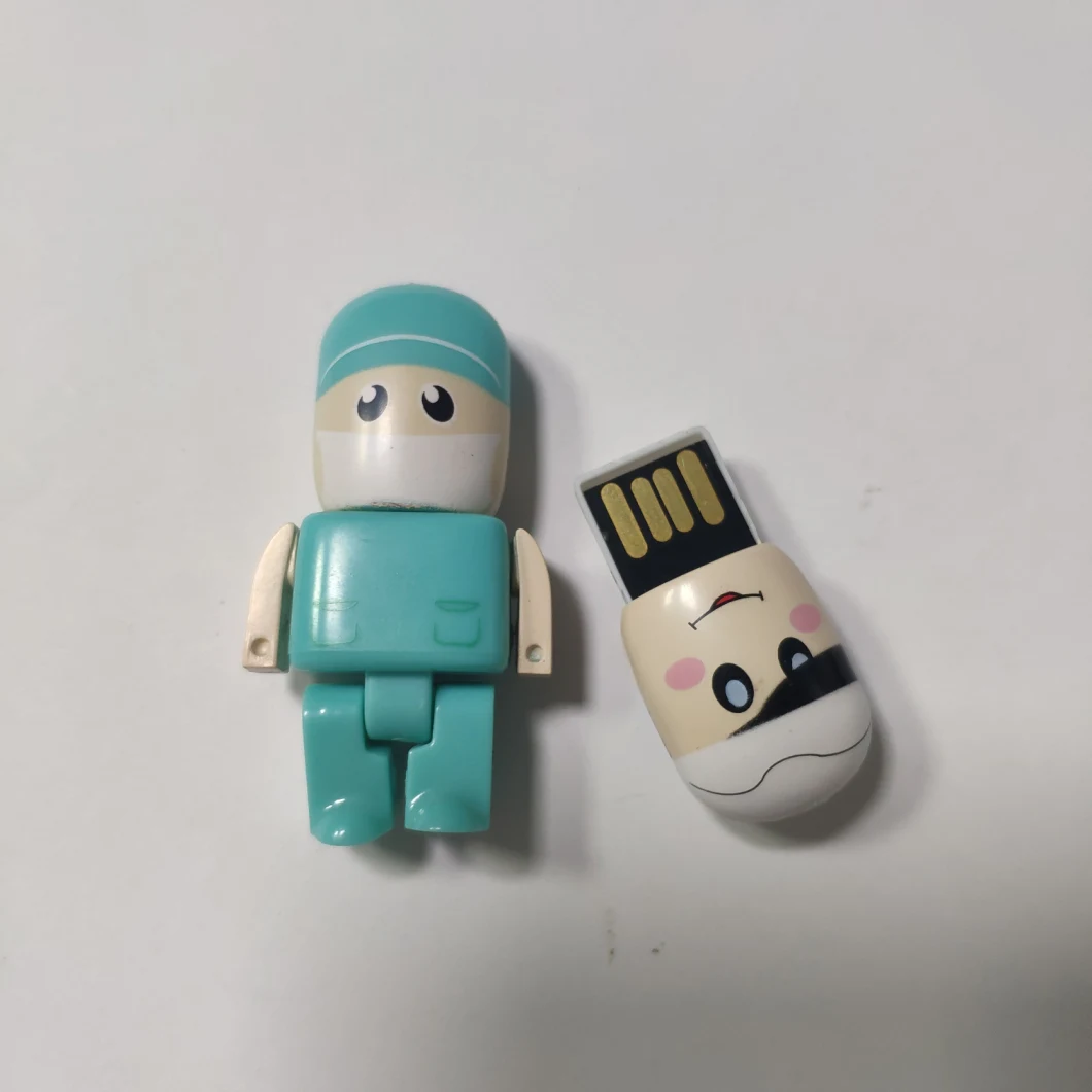 Plastic Doctors Robot Human People Pen Drive USB Flash Drive for Gift Promotion