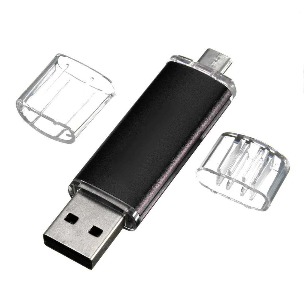 Wholesale Promotional 2 in 1 OTG Plastic USB Flash Drive Laser Logo OTG USB Flash Drive (UL-OTG017)