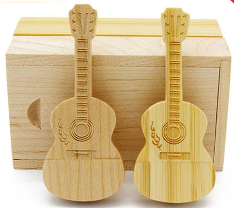 Environmentally Friendly Mini Wooden Guitar USB Flash Drive 8GB/16GB/32GB/64GB/128GB