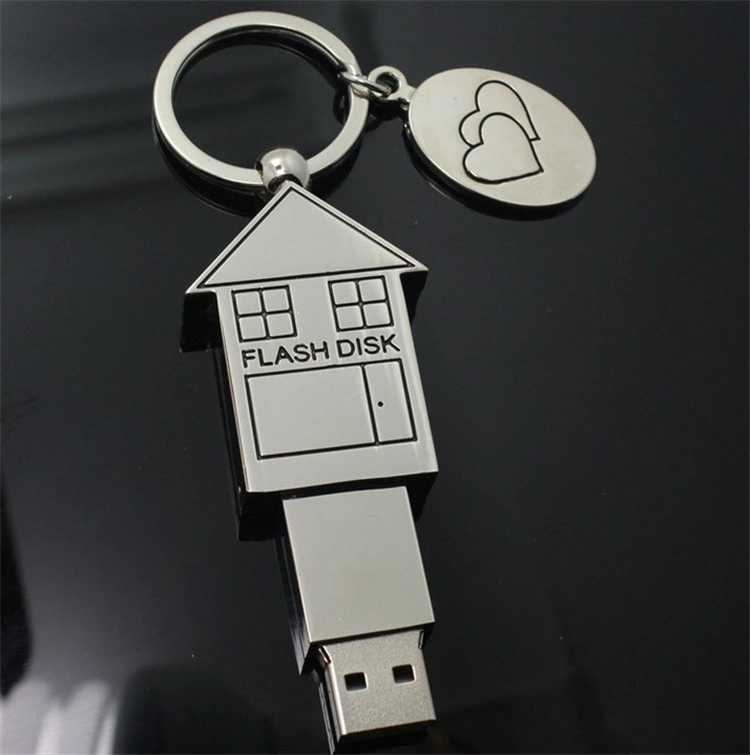 Metal Little House Shape USB Stick 8GB 64GB USB Pendrive 32GB USB Flash Drive
