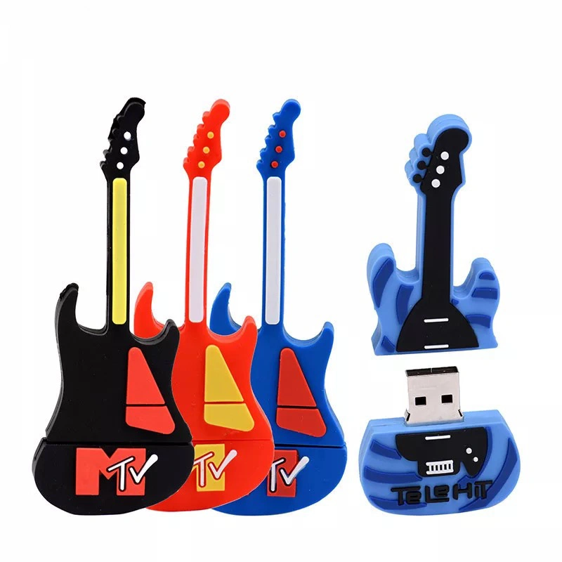 Musical Instruments Model Pen Drive USB Flash Drive Guitar Pendrive 4G 8g 16g 32g 64G Custom PVC USB Flash Drive
