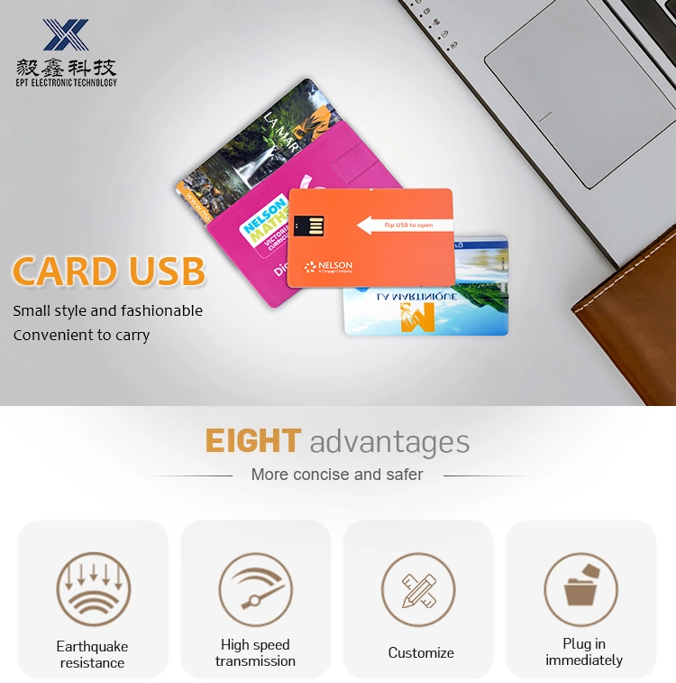 Very Thin Credit Card USB Flash Drive with Full Color Print (EC008)
