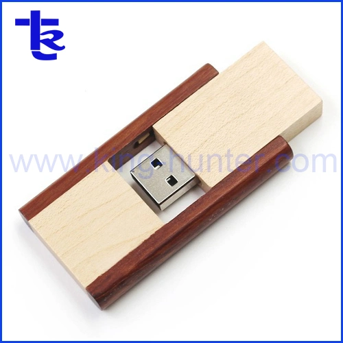 Swivel Maple Wooded USB Flash Memory Drive with Engraved Logo