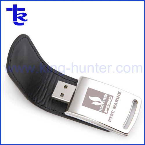 Manufacturer Customized Logo Leather USB Memory Flash Drive Disk Pendrive