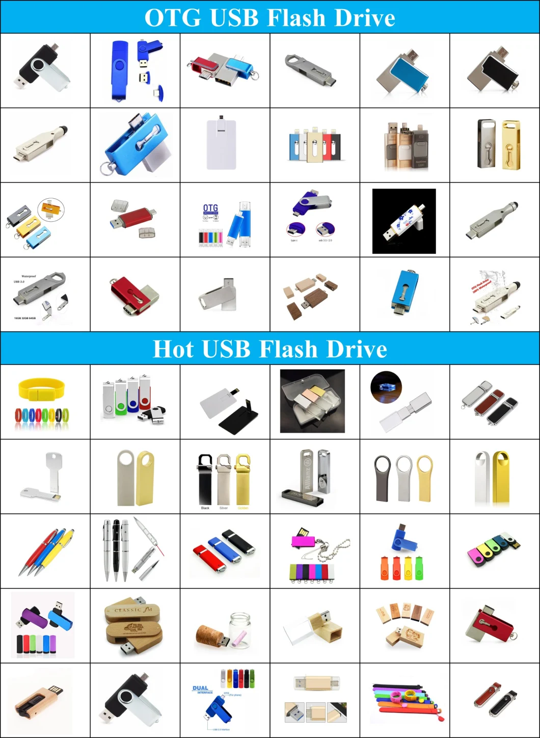 Custom High Speed Waterproof USB Stick 128GB Metal Mini USB Flash Drive with Keychain