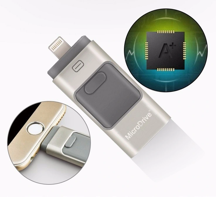 New Design OTG USB 2.0 Flash Drive 3 in 1 Memory USB for iPhone and Android
