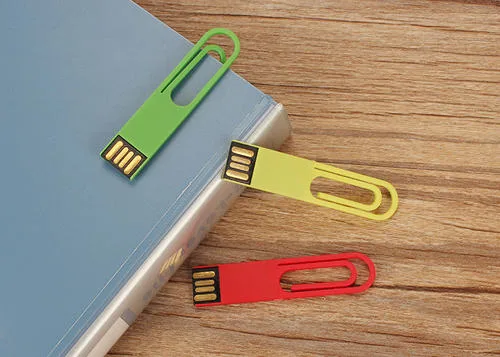 Metal Hollow Small Portable and Waterproof USB Flash Drive Paper Clip Pen Drive
