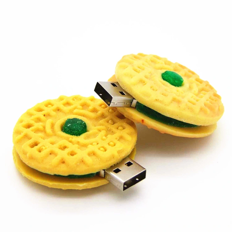 Creative Cartoon PVC Biscuits Food USB Flash Drive Pen Drive 16GB 32GB 64GB for Coustomized Logo