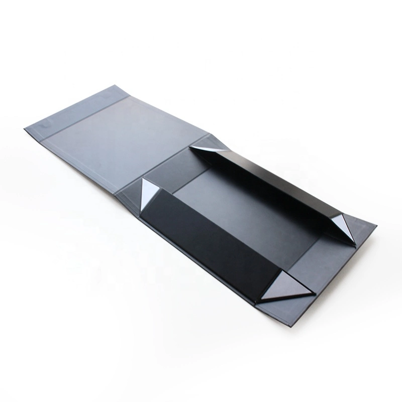 Luxury Custom Printed Folding Black Paper Clamshell Box for USB Flash Drive Gift Packaging