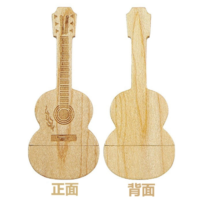 Environmentally Friendly Mini Wooden Guitar USB Flash Drive 8GB/16GB/32GB/64GB/128GB