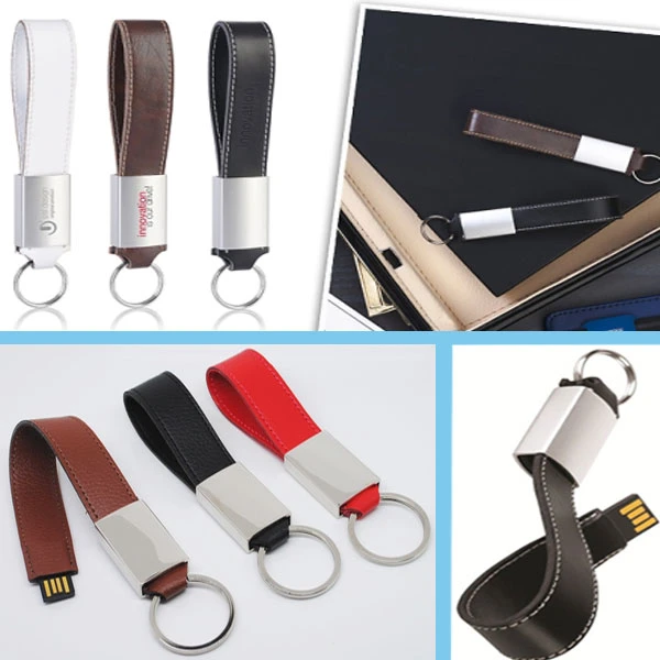 Leather Sling Key Chain USB Flash Drive Leather USB Memory Disk