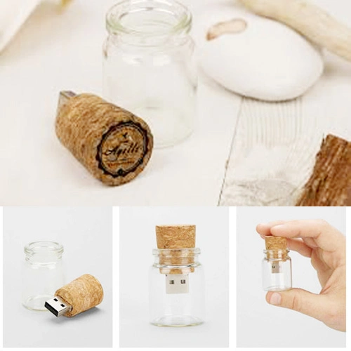 Drift Bottle USB Flash Drive, Glass Bottle USB, Transparent Bottle USB Flash Drive