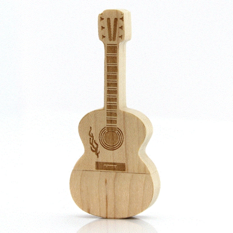 Environmentally Friendly Mini Wooden Guitar USB Flash Drive 8GB/16GB/32GB/64GB/128GB