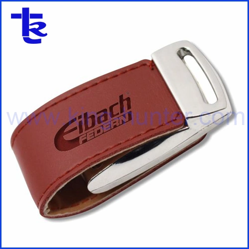 Manufacturer Customized Logo Leather USB Memory Flash Drive Disk Pendrive