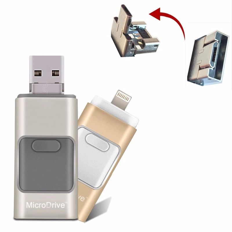 New Design OTG USB 2.0 Flash Drive 3 in 1 Memory USB for iPhone and Android