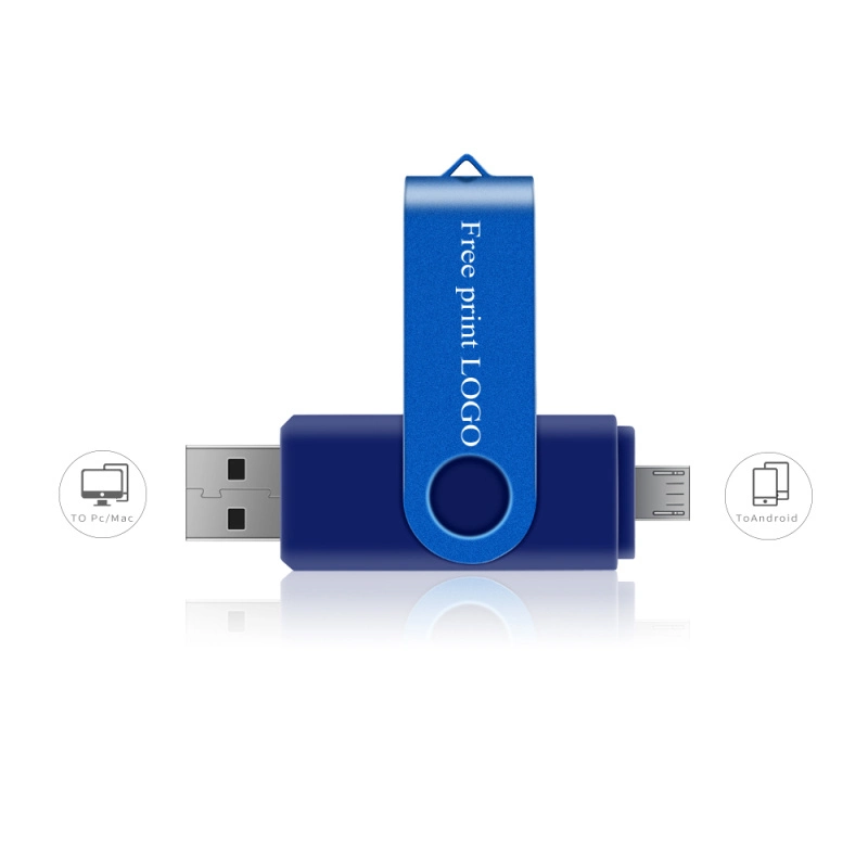 Metal Gifts Custom OTG USB Flash Drive 8GB 16GB Pen Drive Free Logo Print
