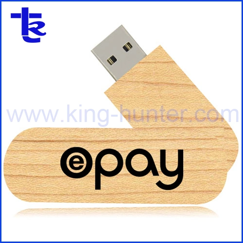Promotional Special Custom Wood Swivel USB Flash Drive Portable Memory