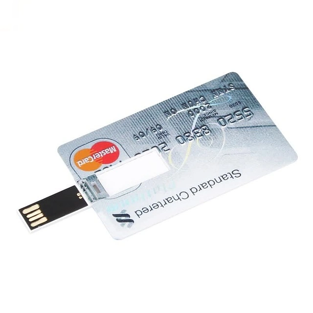 1GB 2GB 4GB 8GB 16GB 32GB Empty White Credit Card Shaped USB Flash Drive /USB Pen Drive with Full Color Printing